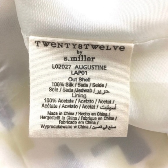 Twenty8Twelve by S Miller SILK Dress Size 6 Yellow Gray - Picture 6 of 7